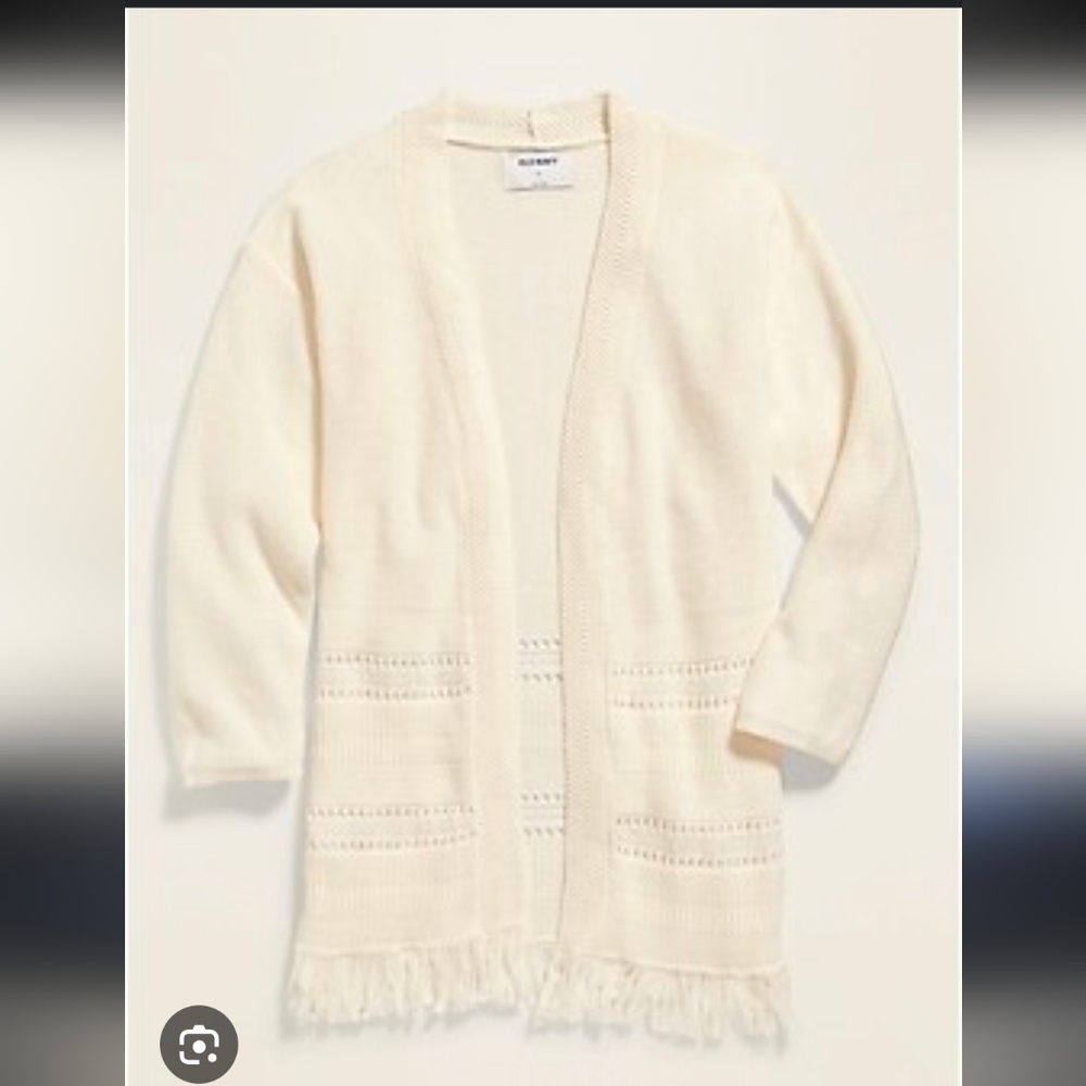 Old Navy Fringe Hem Open Fromt Cardigan Girls XL (14-16)